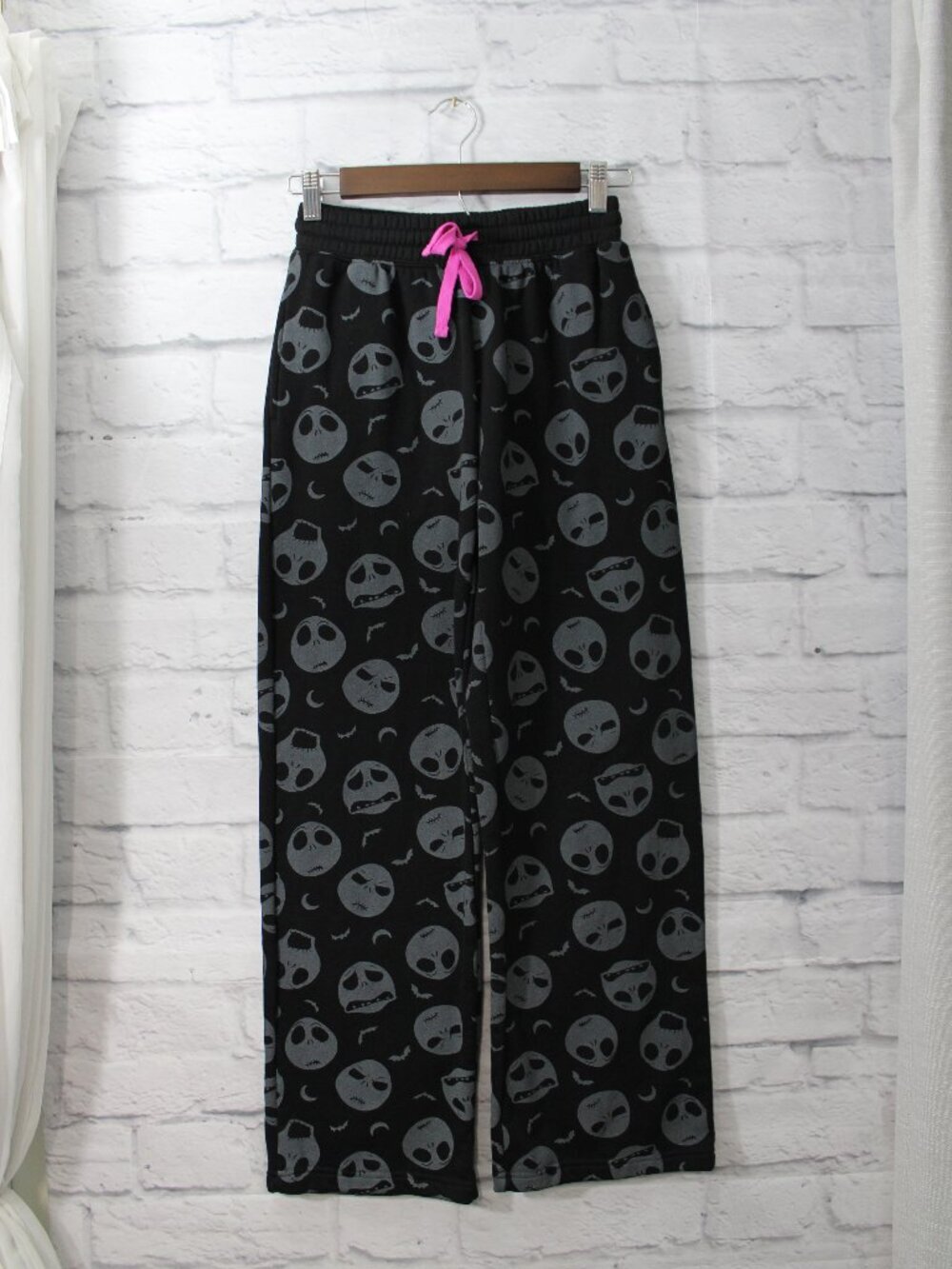 Disney XXS Black The Nightmare Before Christmas Pull On Fleece Pj Lounge Pants